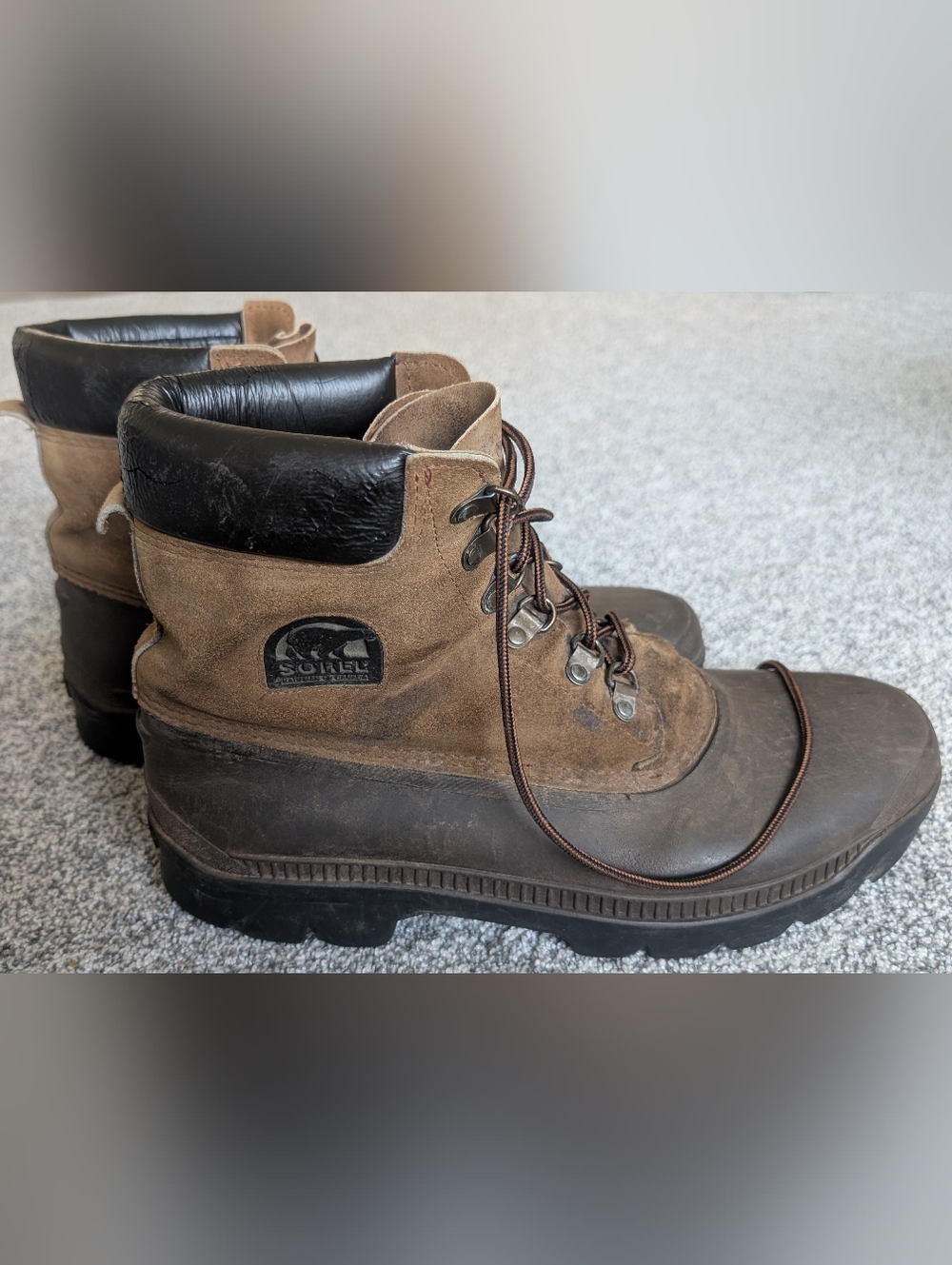 Sorel Caribou Winter Boots Mens Size 13 Waterproof Insulated Snow Boots Brown
